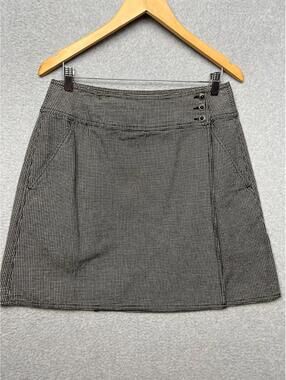 LizWear Academia Mini Wrap Skirt Black Plaid Preppy Y2K 90s 12 Vintage School